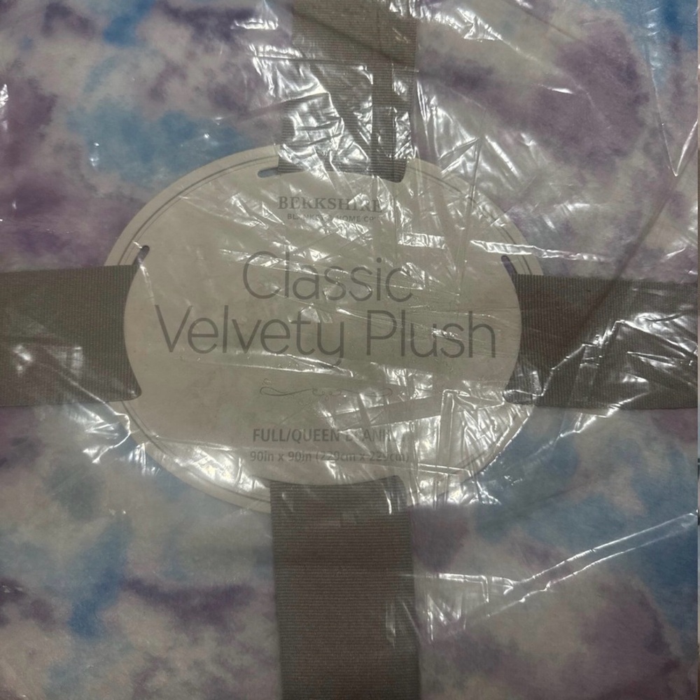 Berkshire Tie-Dye Plush Blanket in Purple and Blue